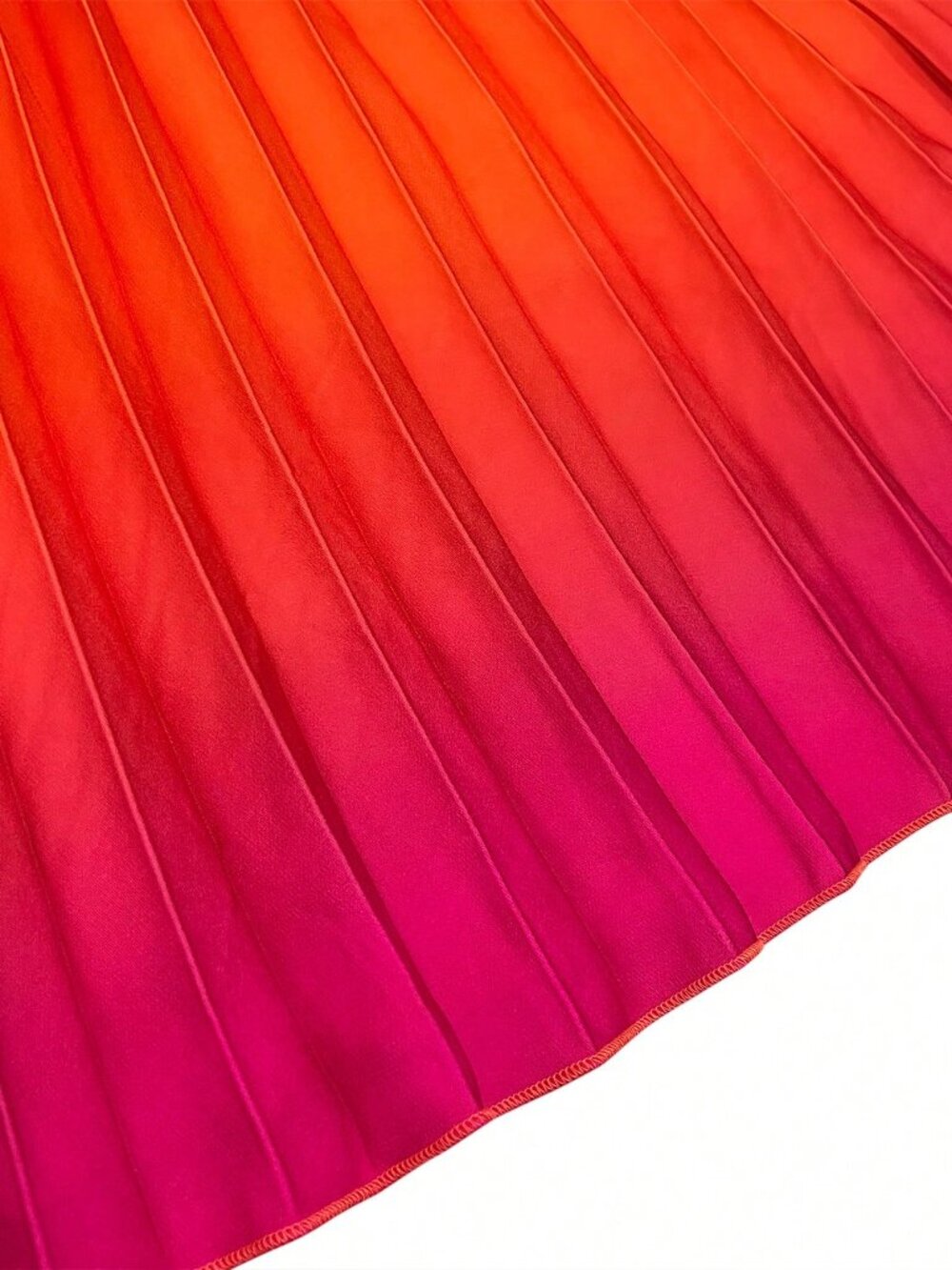 Orange Elegant Casual Women's Sleeveless Zipper Ombre Pleated Evening Dress - Picture 6 of 6